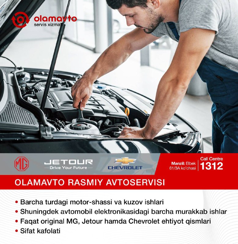 **OLAMAVTO avtoservisiga xush kelibsiz!** ***🔧******🚗***