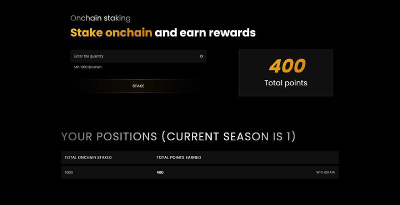 ***🎉*** Onchain Staking is live at