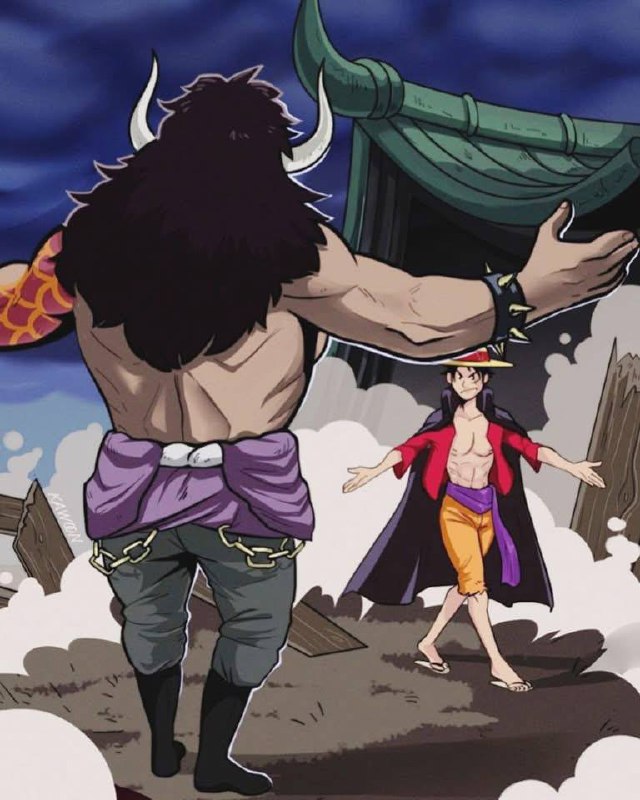 **Kaido qui accueille Luffy qui revient …