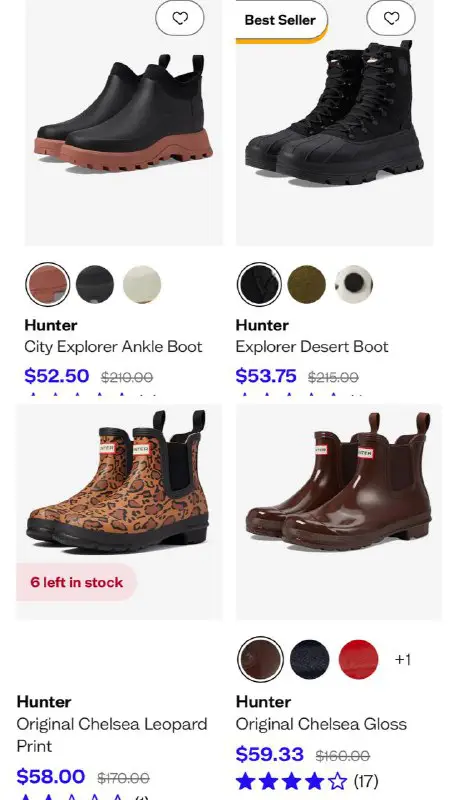 Lots of cheap HUNTER boots!!