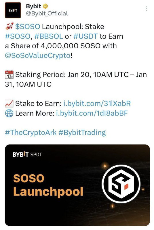 Sosovalue $SOSO is coming In Bybit …