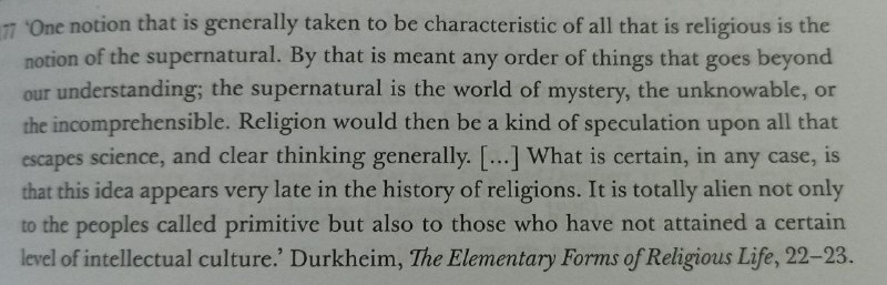 Durkheim, Elementary Forms of Religious Life