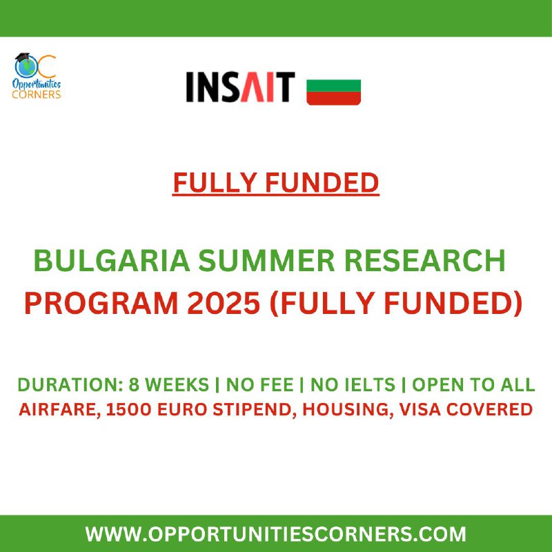 Bulgaria ***🇧🇬*** Summer Research Program 2025 …