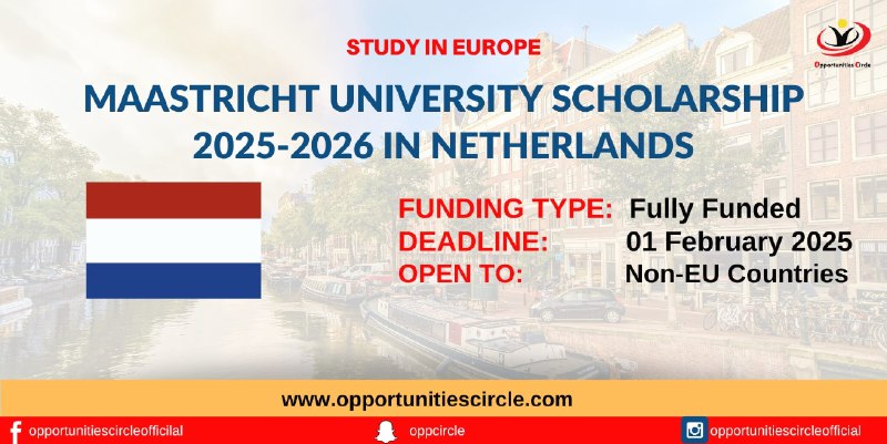 Maastricht University Scholarship 2025 in Netherlands …