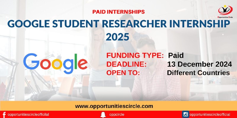 Google Student Researcher Paid Internship 2025