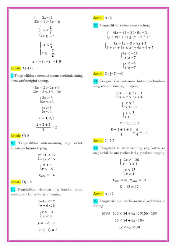 Oq Toʻplam — ALGEBRA | Matematika …