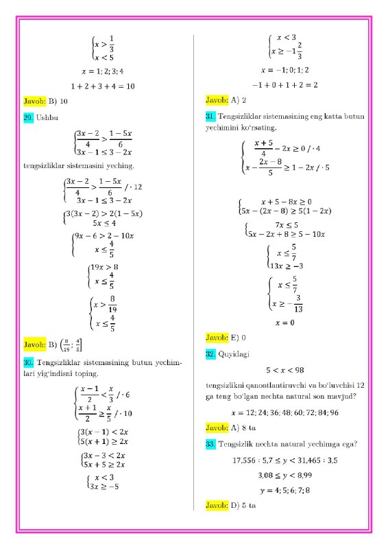 Oq Toʻplam — ALGEBRA | Matematika …