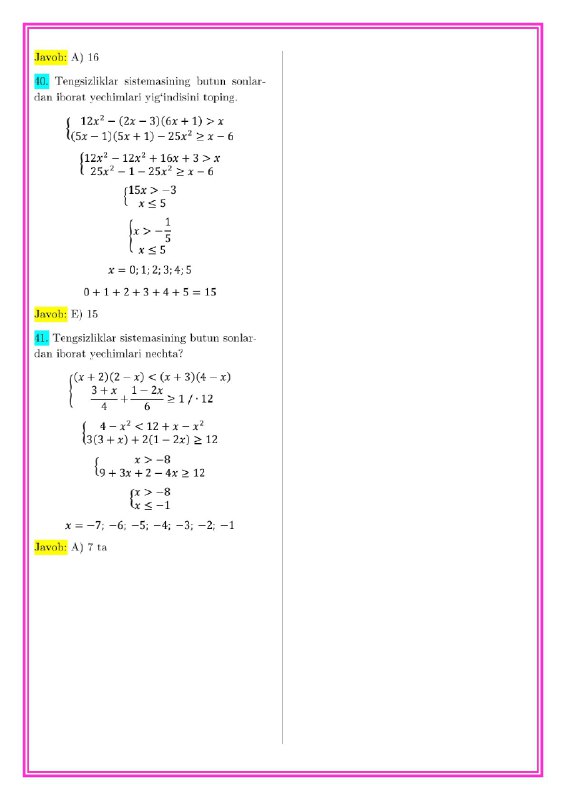 Oq Toʻplam — ALGEBRA | Matematika …