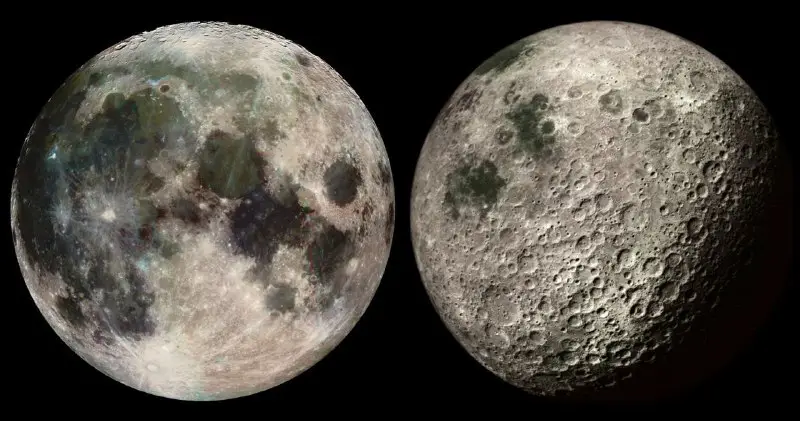 Near side of the Moon(left) &amp; …