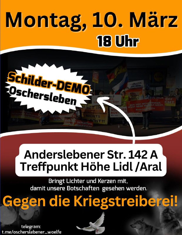 ***🚩***Montag, 10. März 2025, Schilder-Demo in …