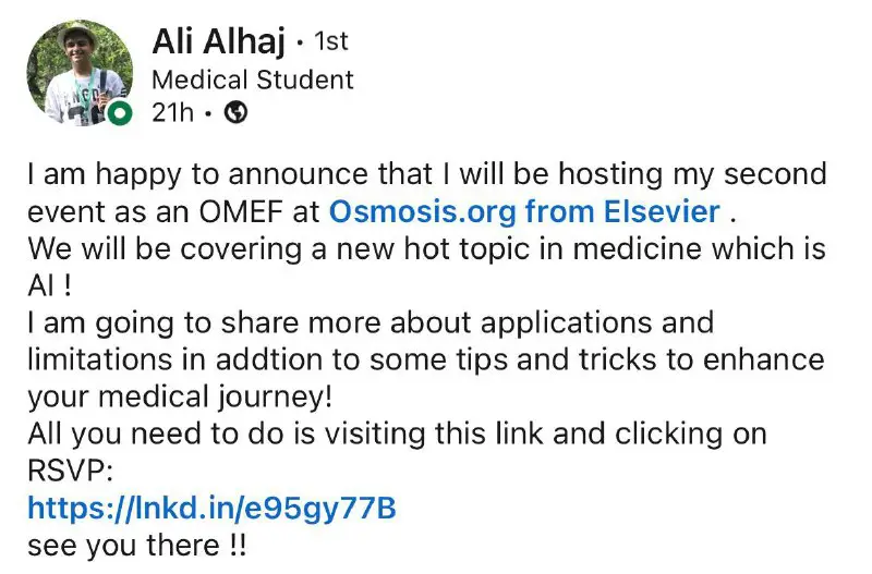 Online event with OMEF fellow [@AliAlhaj0](https://t.me/AliAlhaj0)