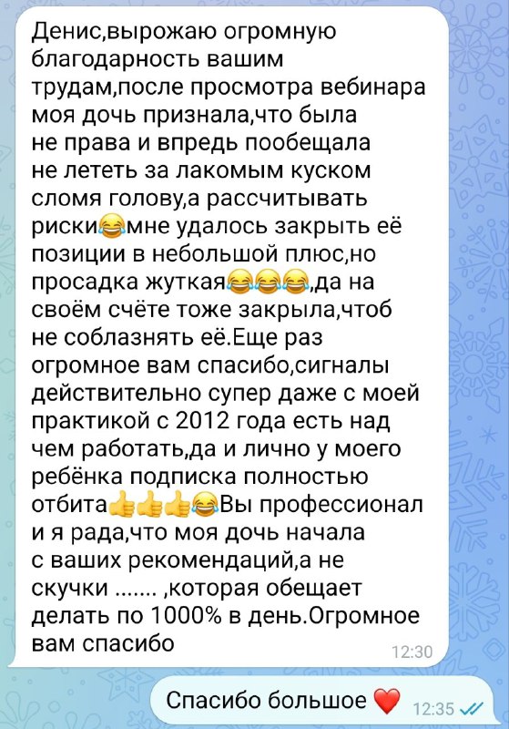 Отзывы учеников и подписчиков закрытого канала