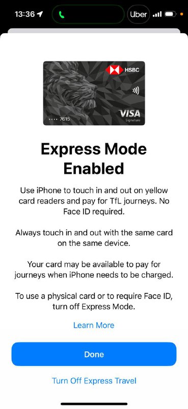 原来iPhone在伦敦还会自动启用Express Mode