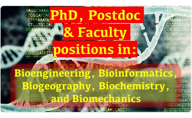 Position in Bioengineering, Bioinformatics, Biogeography, Biochemistry, …