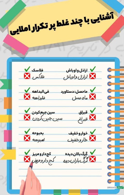 [#خطاهای\_نوشتاری\_پرتکرار](?q=%23%D8%AE%D8%B7%D8%A7%D9%87%D8%A7%DB%8C_%D9%86%D9%88%D8%B4%D8%AA%D8%A7%D8%B1%DB%8C_%D9%BE%D8%B1%D8%AA%DA%A9%D8%B1%D8%A7%D8%B1)