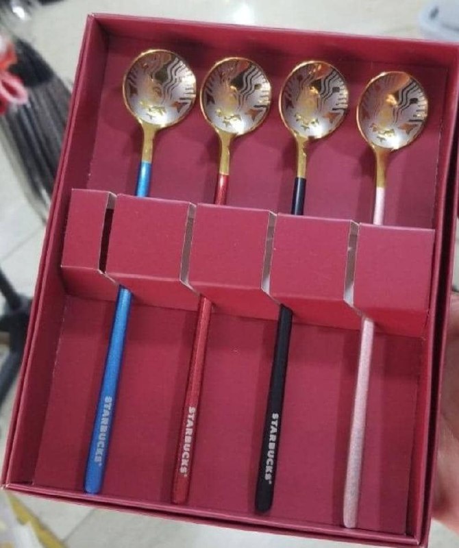 قاشق ۴ عددی جعبه دار بلند