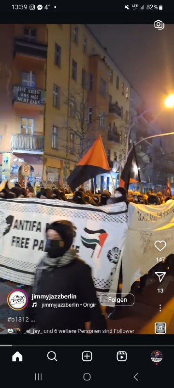 Antifa "schwarzer Block" for Palestine in …