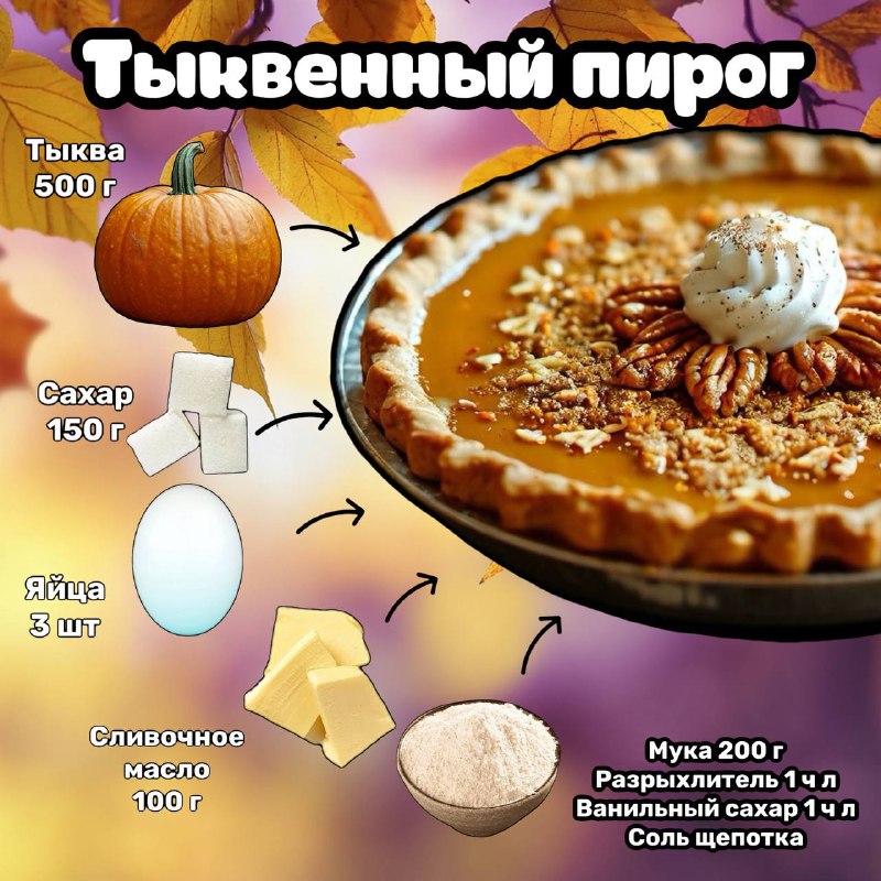 ***🎃*****Тыквенный пирог** ***💀******💀******💀***