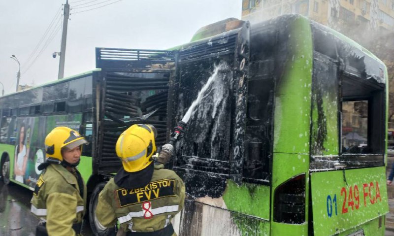 **Тошкентда яна автобус ёниб кетди**