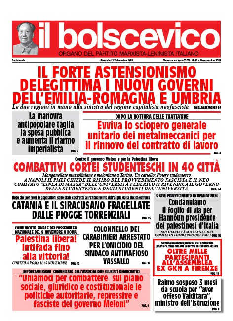 BUONA LETTURA DE "IL BOLSCEVICO" N.42/2024