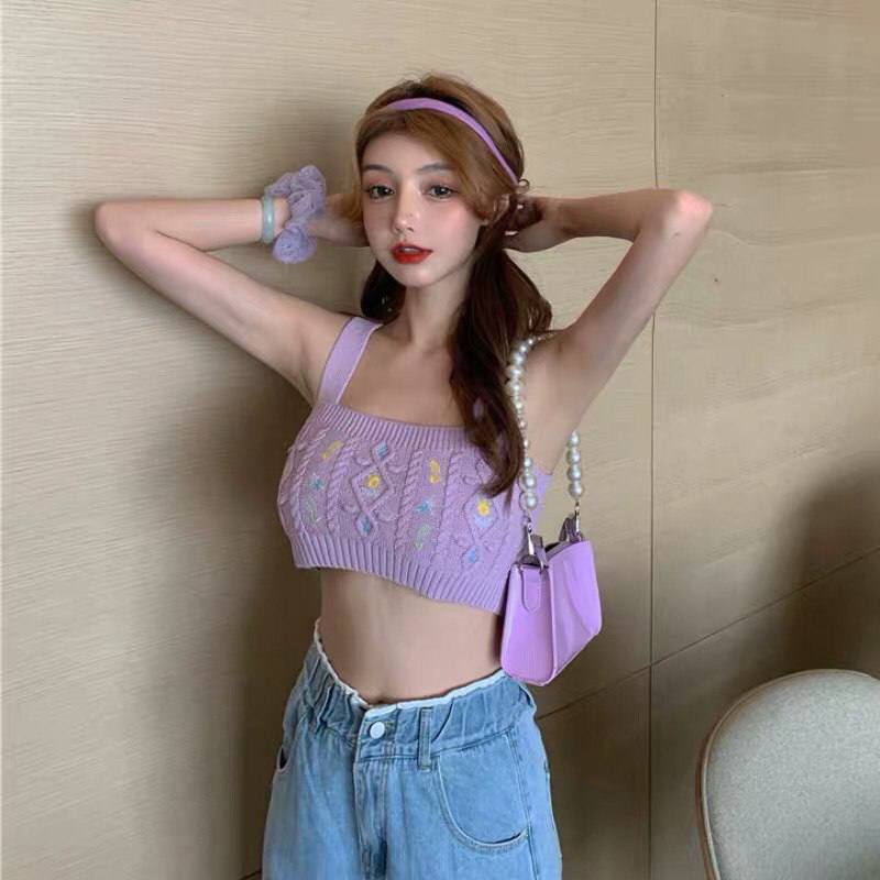 lilac knit crop top ***💜******💰*** $8