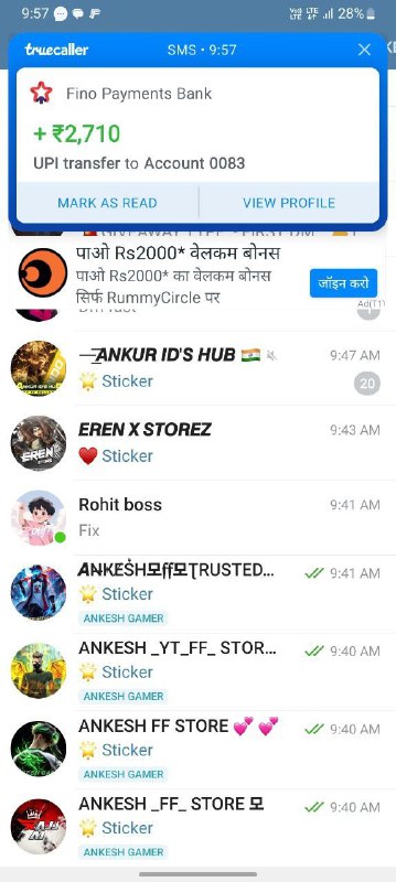 ANKESH_YT_FF PAYMENT PROOFS 💕💕