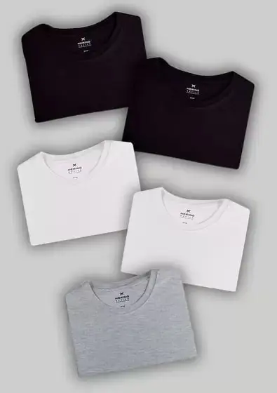 Kit Com 5 Camisetas Masculinas Básicas …