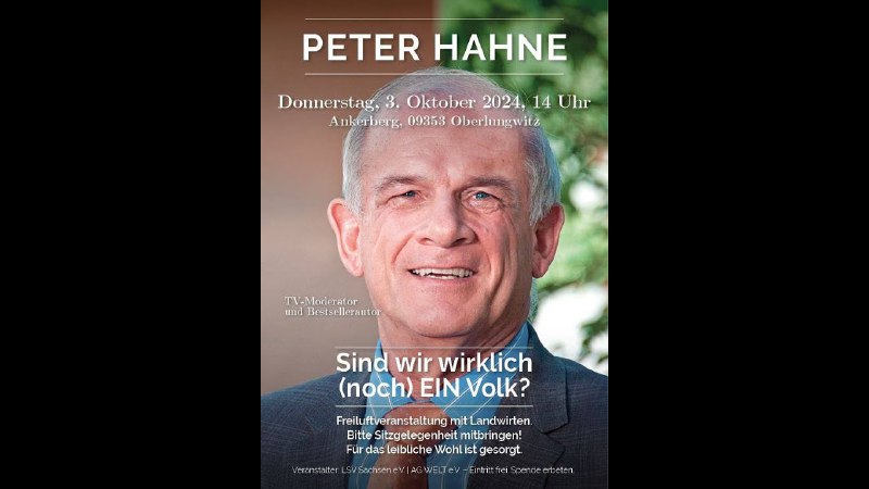 Peter Hahne Veranstaltung, Ankerberg Oberlungwitz 3.10.24 …