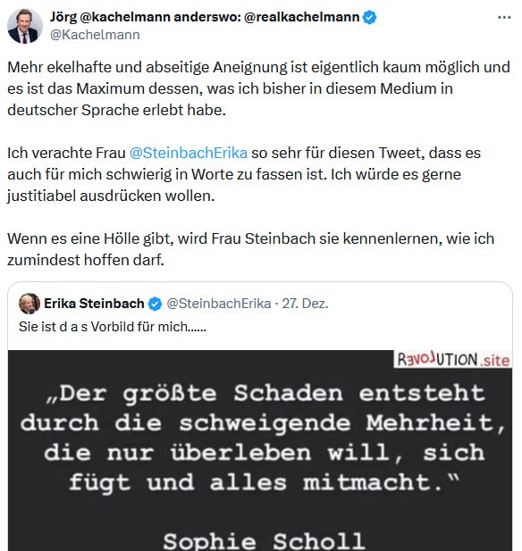 Kachelmann meint, der Tweet von Frau …