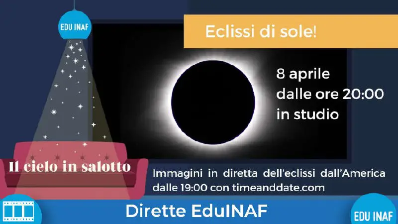 A cura della redazione EduInaf magazine dell'Istituto Nazionale di Astrofisica tanto materiale didattico sull'eclissi ed una diretta speciale