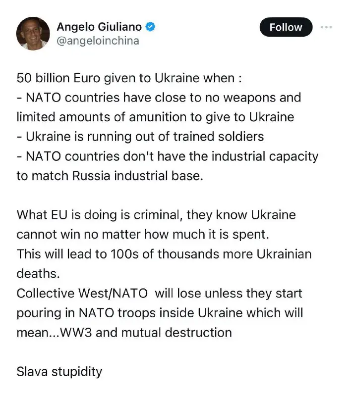 **Italų žurnalistas Angelo Giuliano: Ukrainai suteikta …