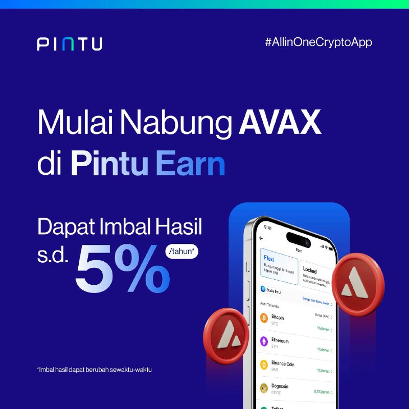 **Nabung Avalanche (AVAX), Hingga 5% APY …