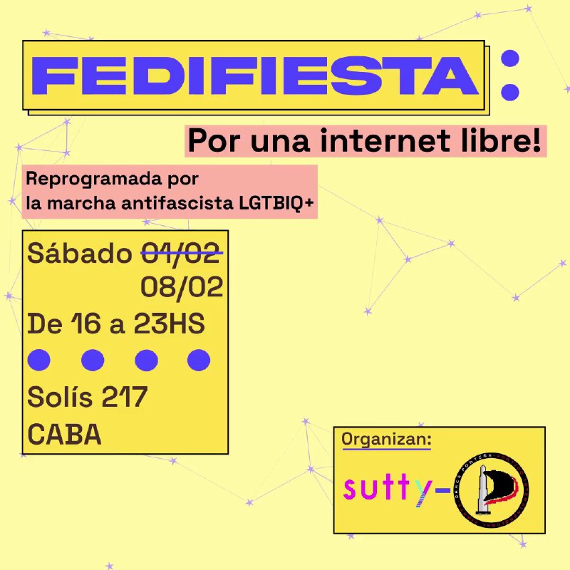 [**Fedifiesta**](https://vagancio.partidopirata.com.ar/event/fedifiesta)