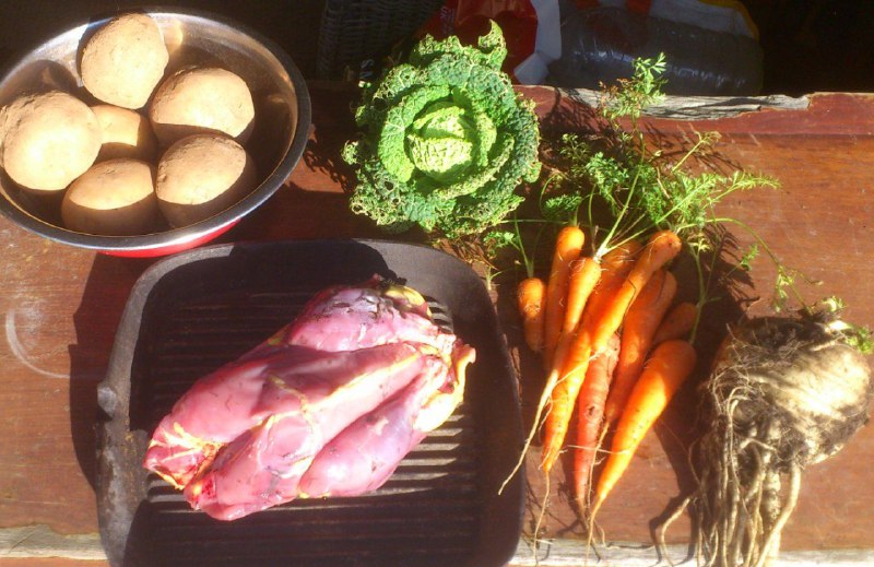 ....homegrown cabbage, carrots and parsnip, local …