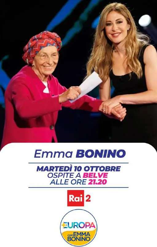 ***📺*** ***📲*** Questa sera Emma Bonino …