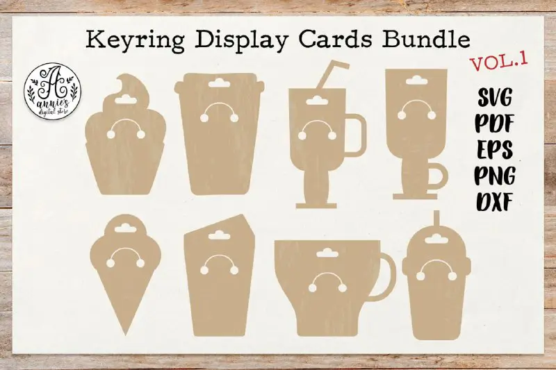 ***⚡️***: Coffee Keyring Display Cards SVG …