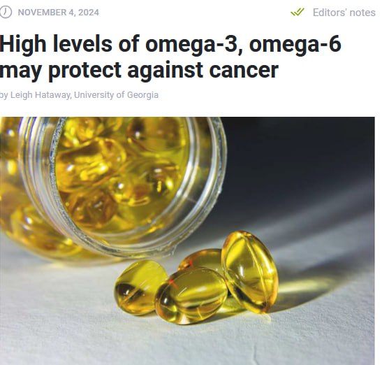 High levels of omega-3, omega-6 may …