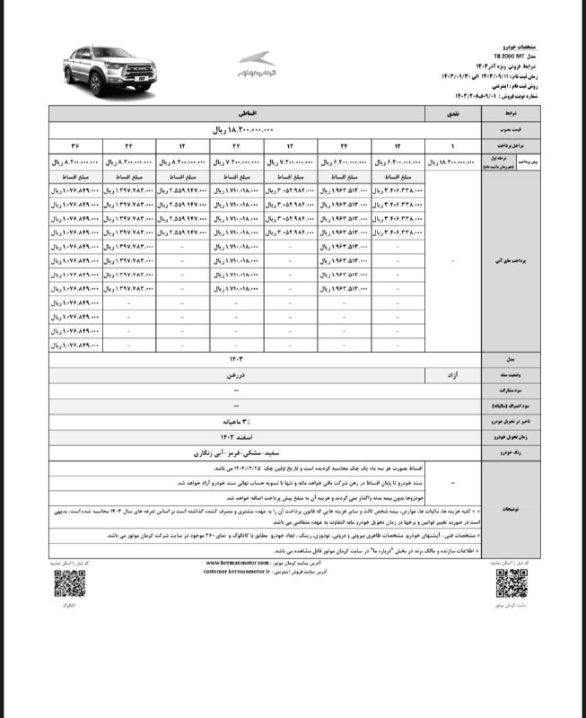 ***🔴***فروش قسطی خودرو T8 کرمان موتور …