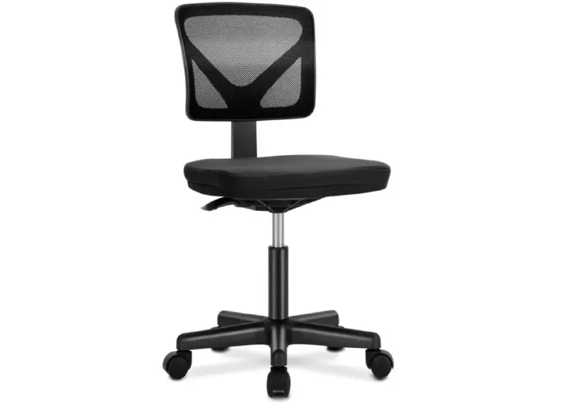 Armless Ergonomic Adjustable Swivel Rolling Chair, …