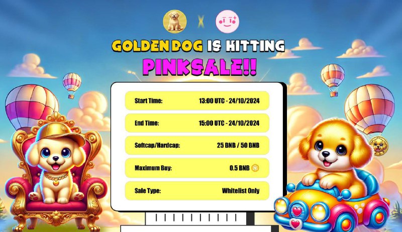 **Golden Dog Is Hitting Pinksale!!** ***⚪️***