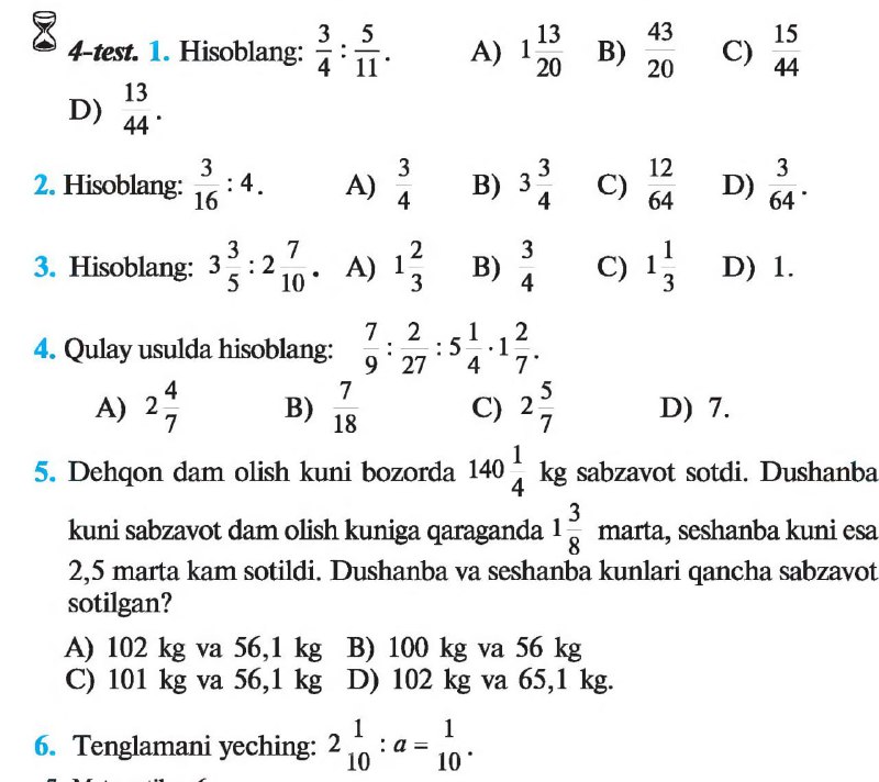 ***✅️***Test ishlanishga tayyor