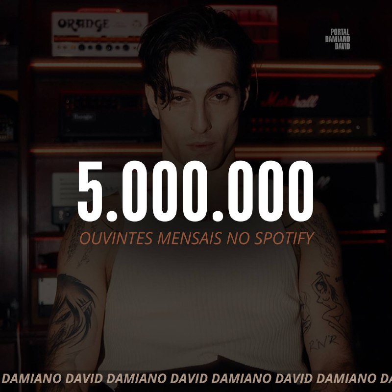 ELE! ***🤍*** Damiano David alcançou 5.000.000 …