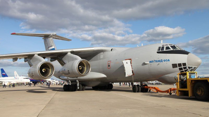Five Russian Il-76 military transport aircraft …