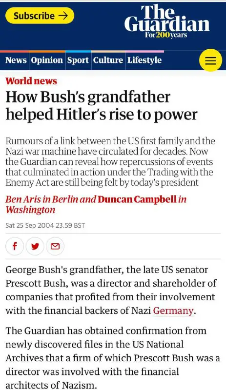 **Wie Bushs Großvater Hitler zur Machtübernahme …