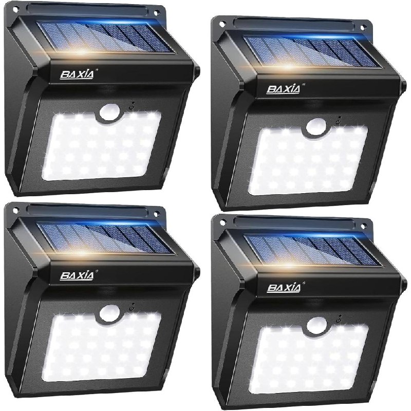 [Amazon] 4-Pack Baxia Technology 400 Lumen Solar Motion Sensor Security Lights - $16.49 (was $32.99)