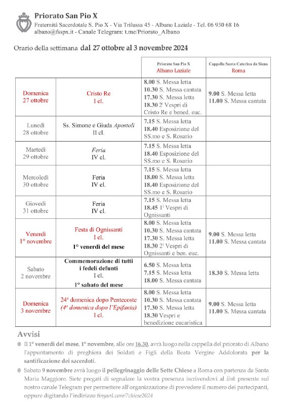 Annunci - Priorato S. Pio X …