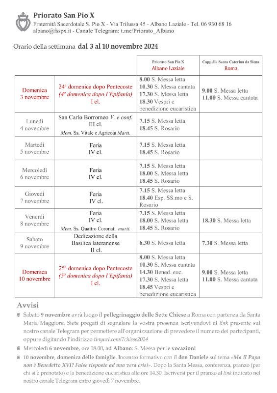 Annunci - Priorato S. Pio X …