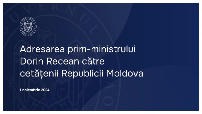 [Adresarea premierului Republicii Moldova, Dorin Recean, …