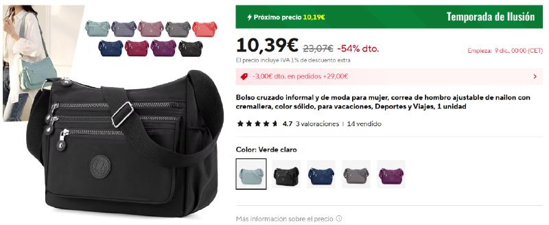 Bolso top ventas, mega ponible