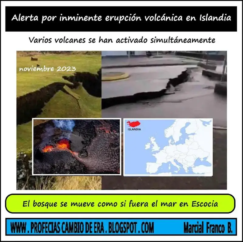 Vídeo 15 Nov 2023: Alerta por inminente erupción volcánica en Islandia, activación simultánea de volcanes y otros fenómenos, entre los …